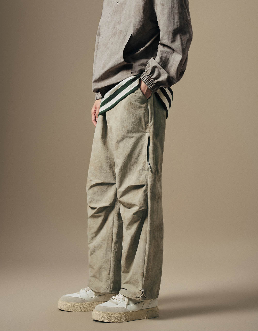 Drawstring Waist Straight Pants
