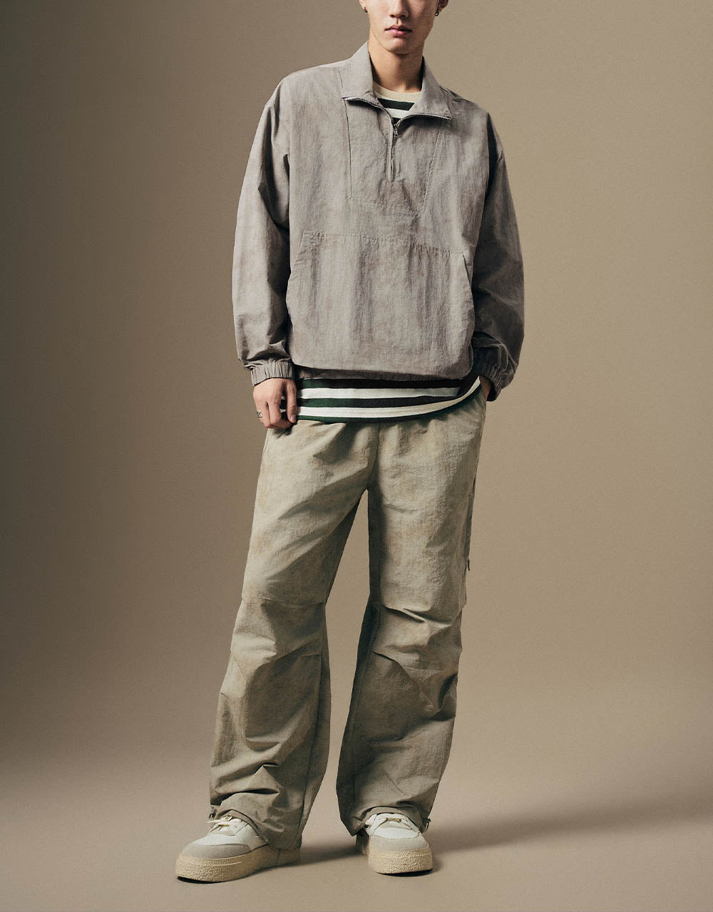 Drawstring Waist Straight Pants