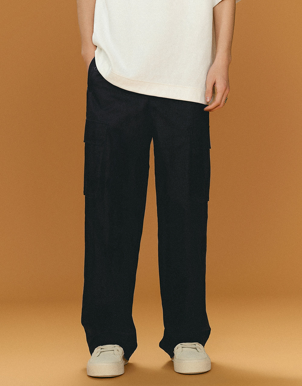 Straight Pants With Belt