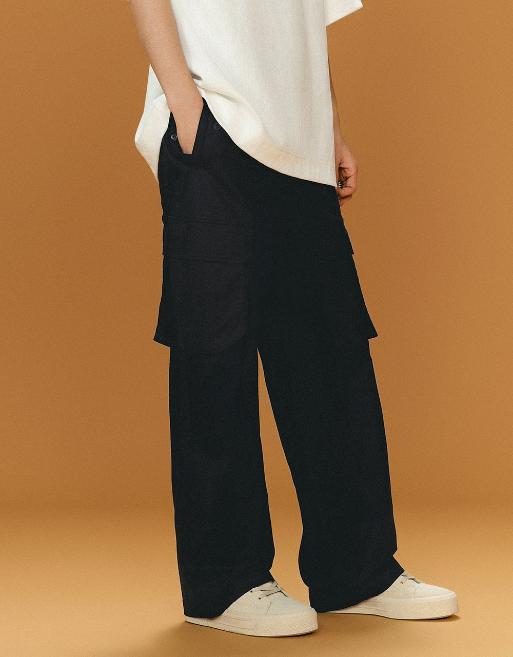 Straight Pants With Belt