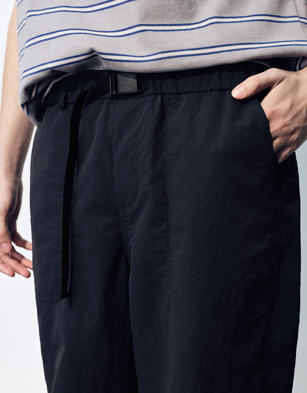 Elastic Waist Straight Pants