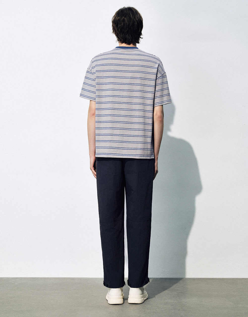 Elastic Waist Straight Pants