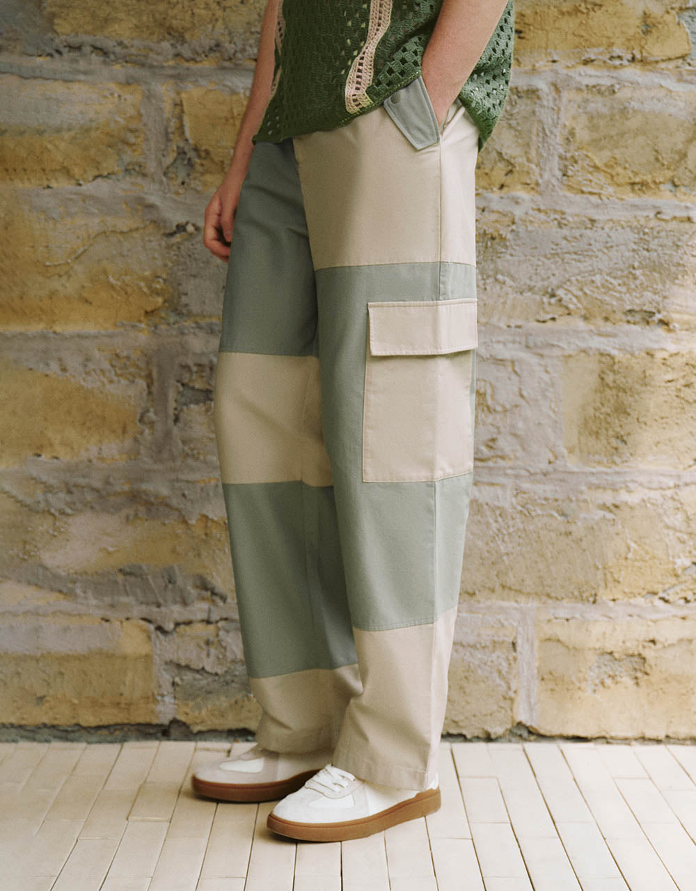 Two Toned Straight Pants