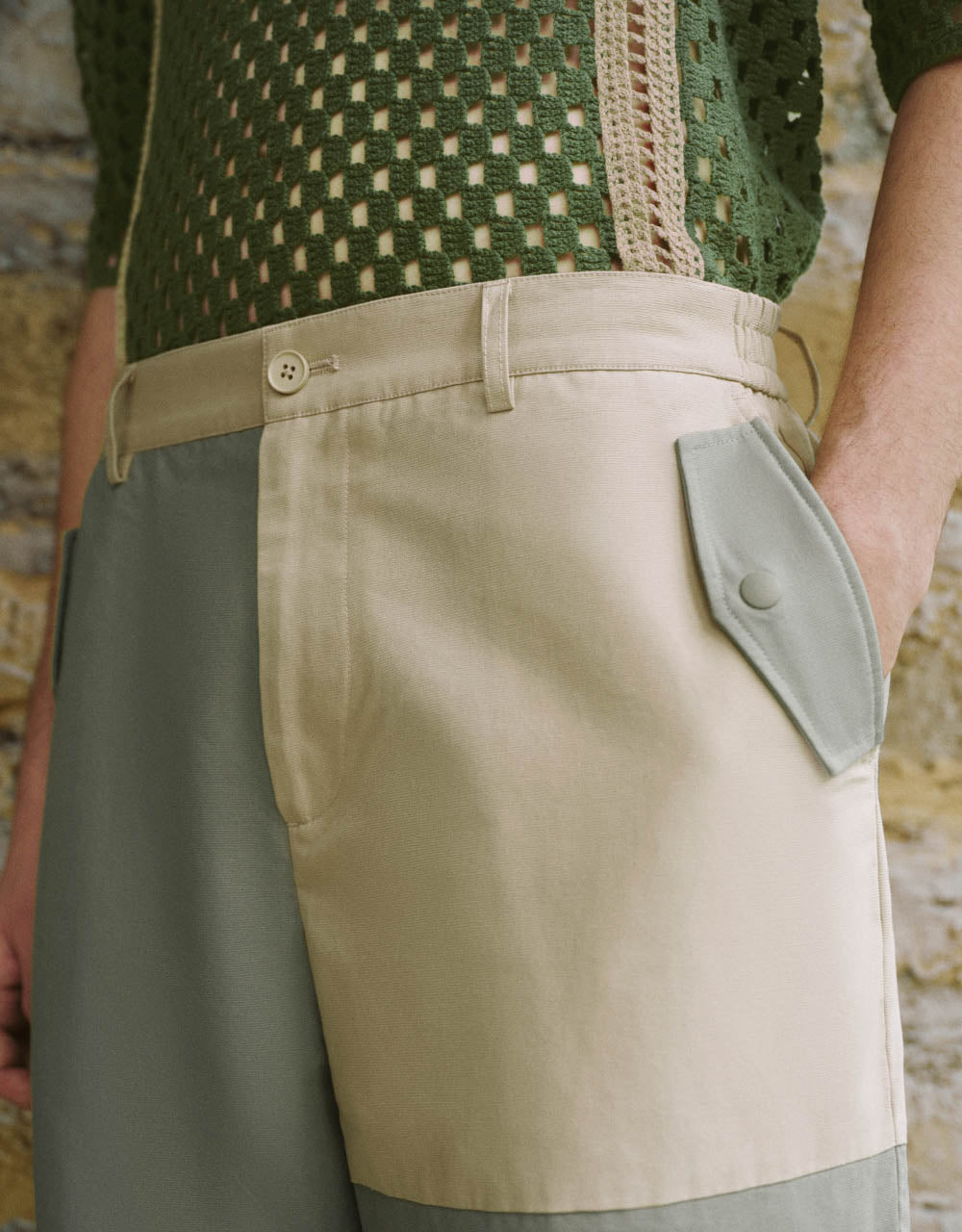 Two Toned Straight Pants