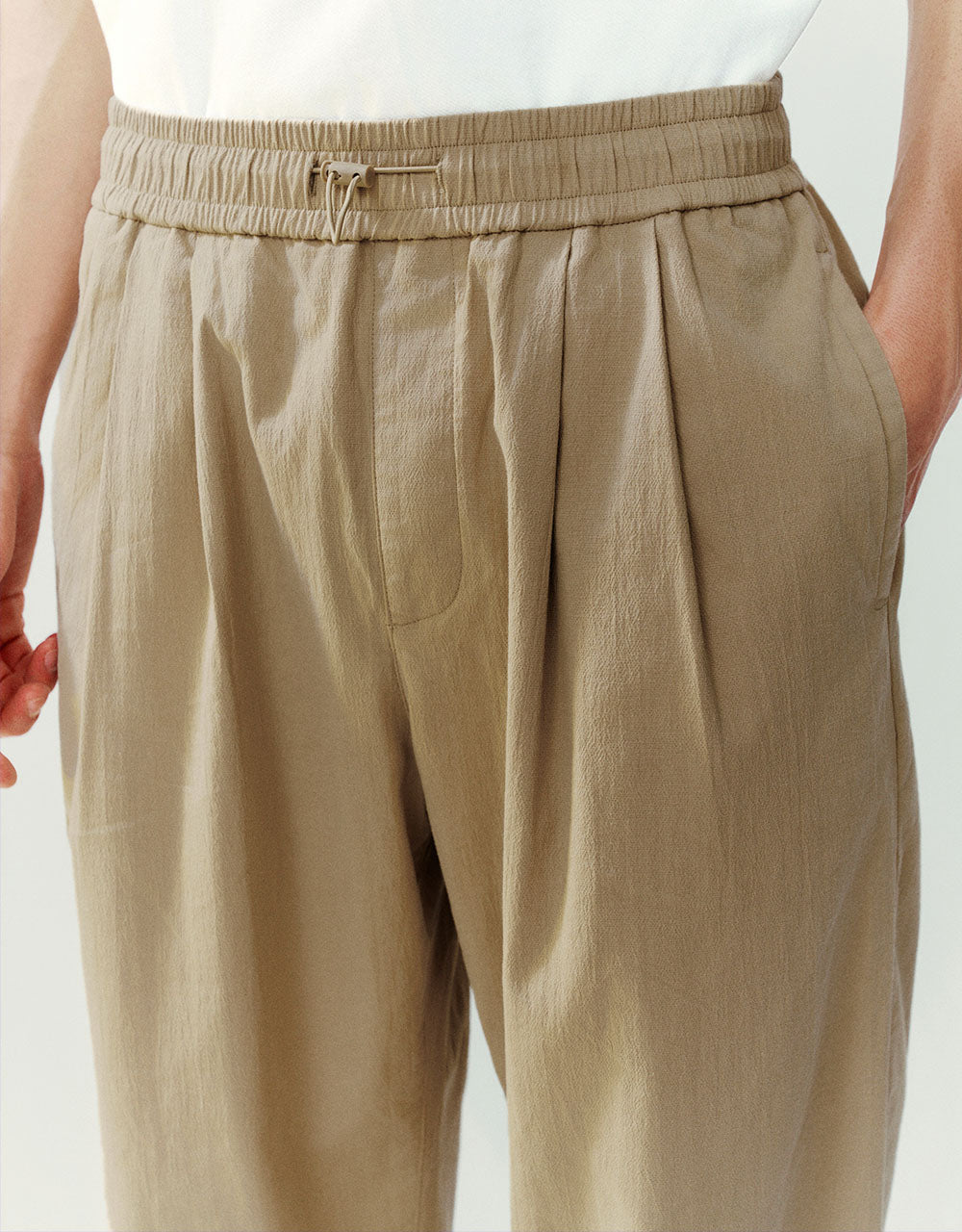 Elastic Waist Wide-Leg Pants
