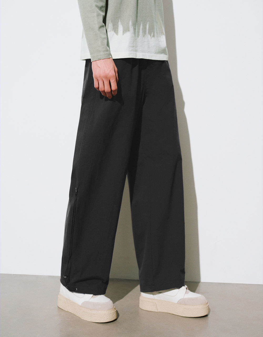 Drawstring Waist Straight Pants