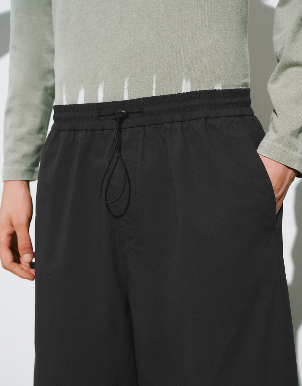 Drawstring Waist Straight Pants