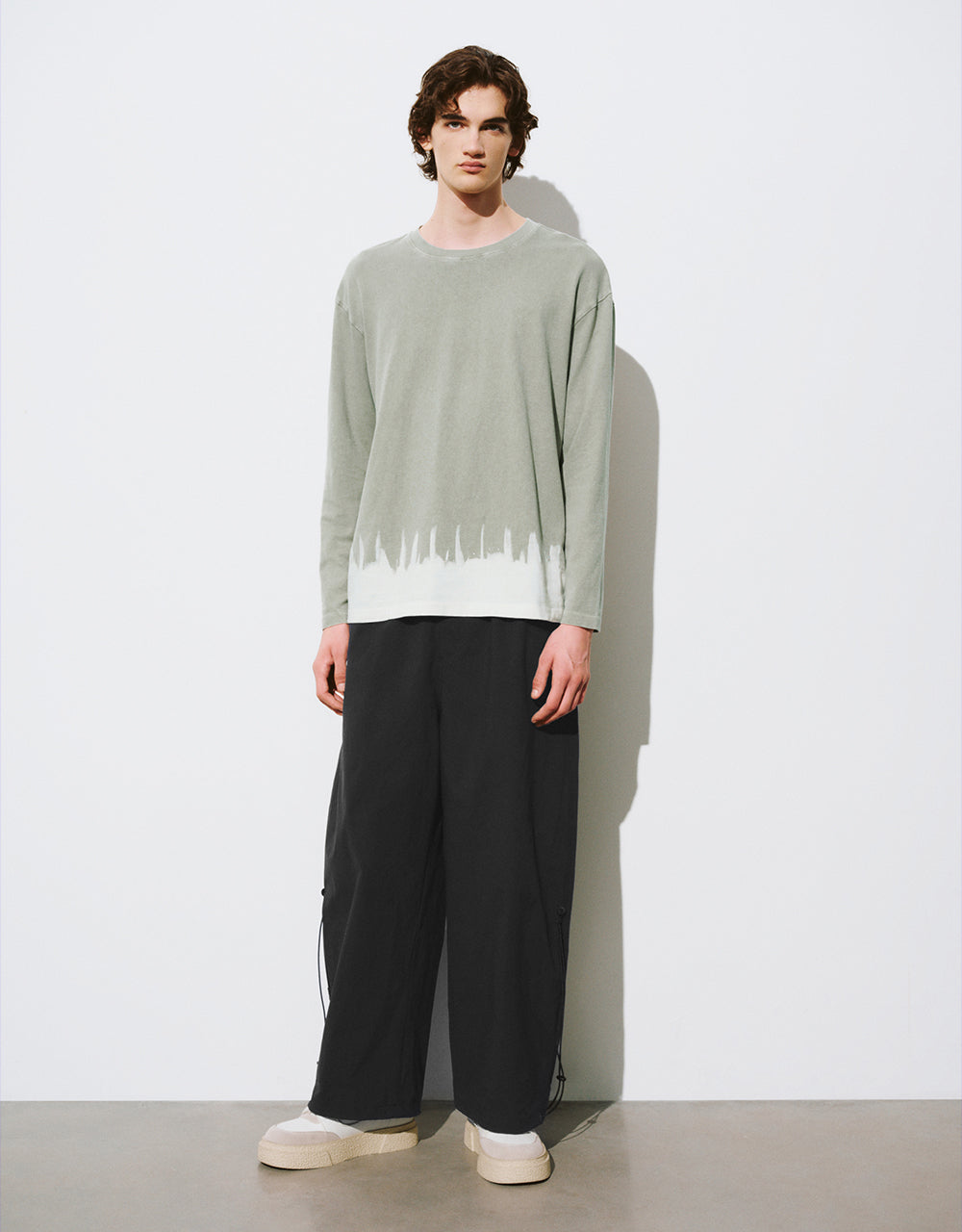 Drawstring Waist Straight Pants
