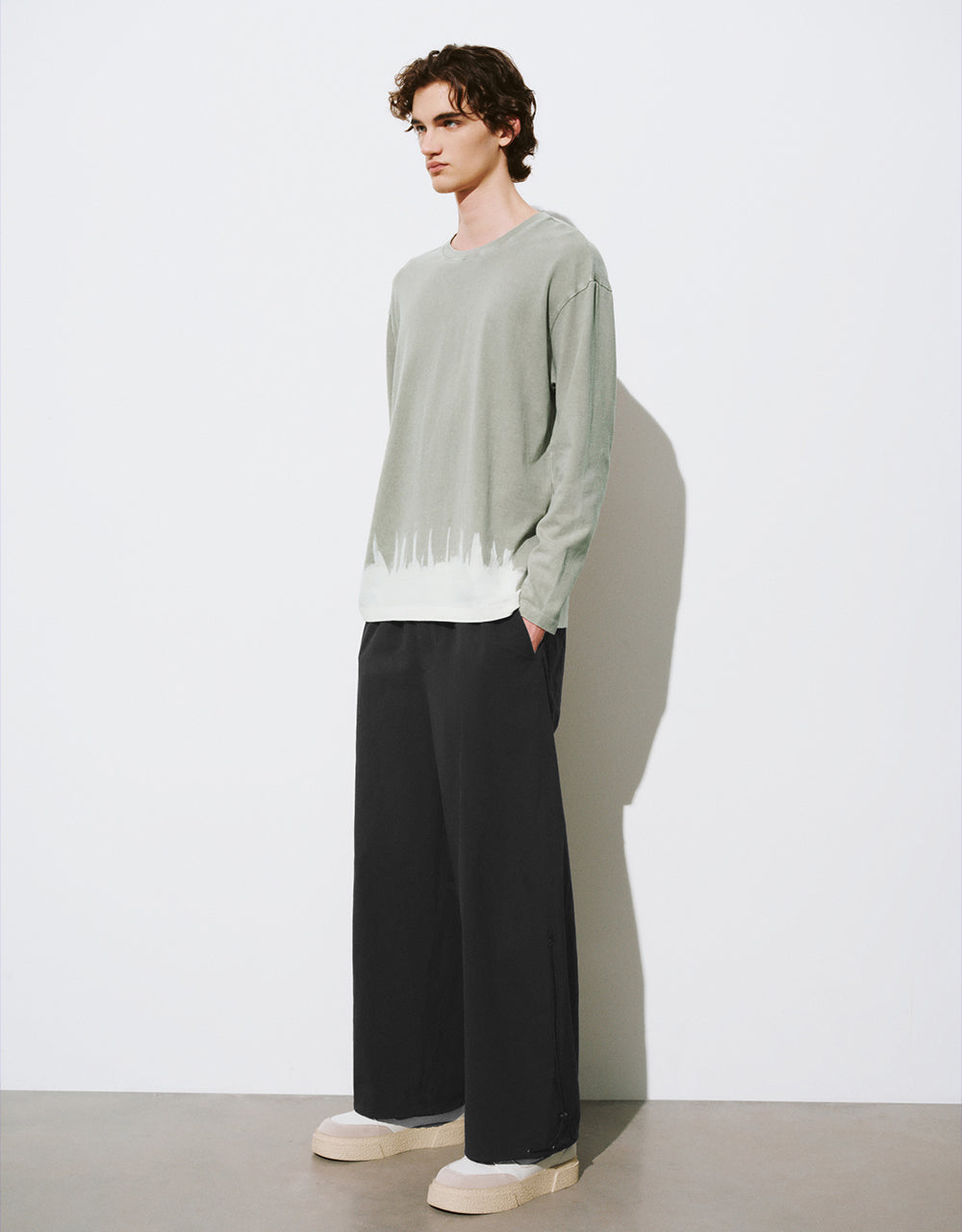 Drawstring Waist Straight Pants