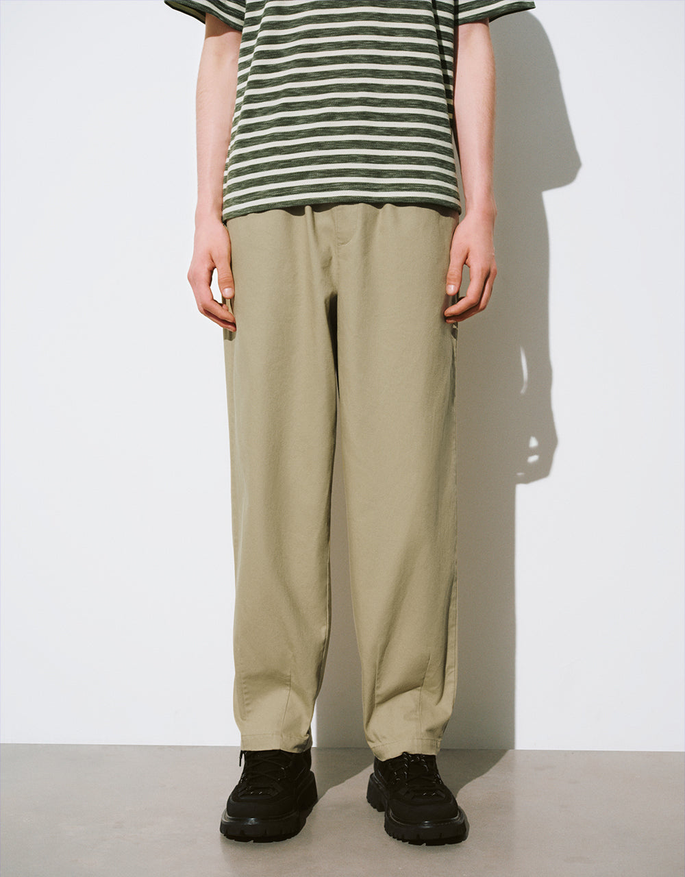 Drawstring Waist Carrot Fit Pants