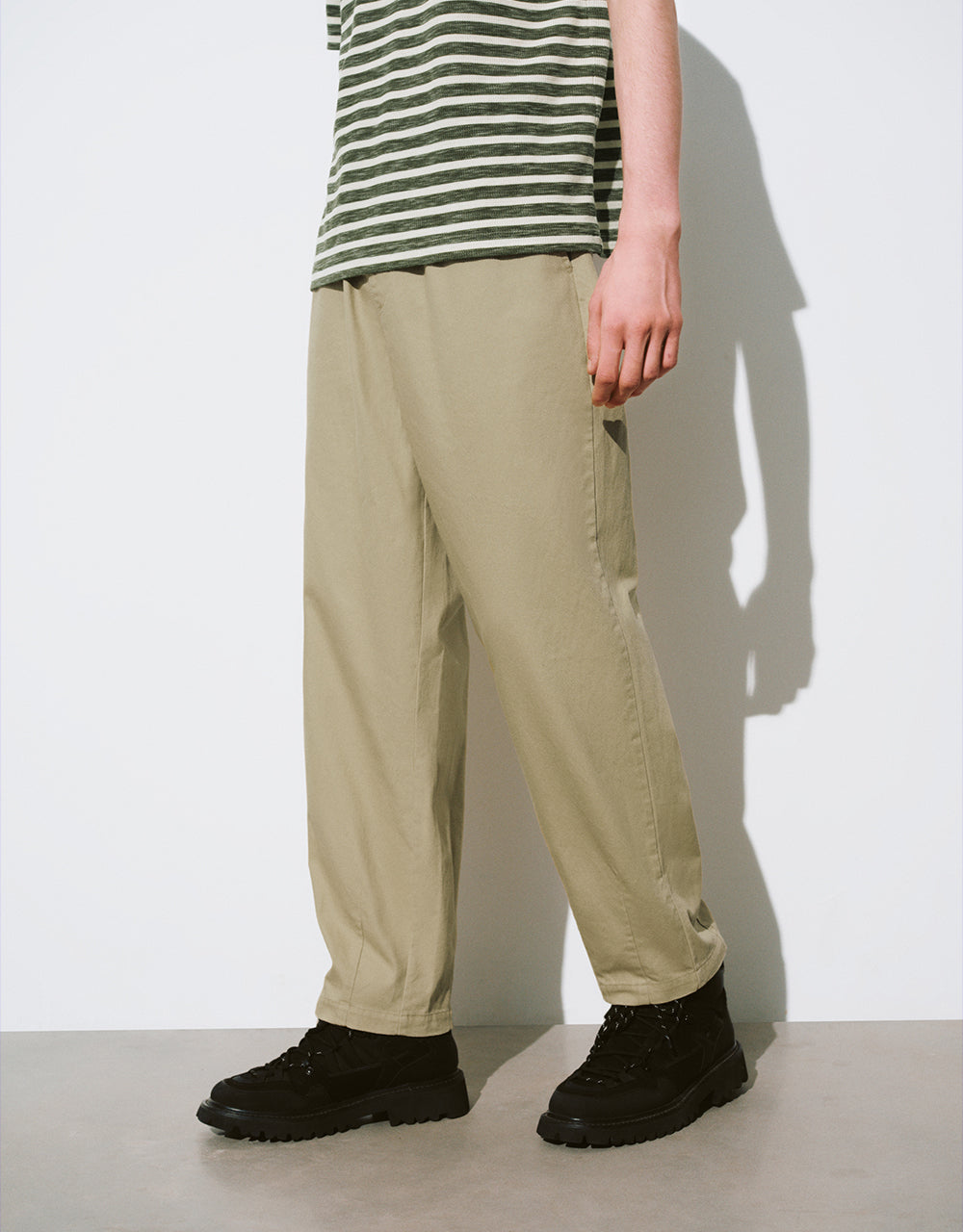 Drawstring Waist Carrot Fit Pants