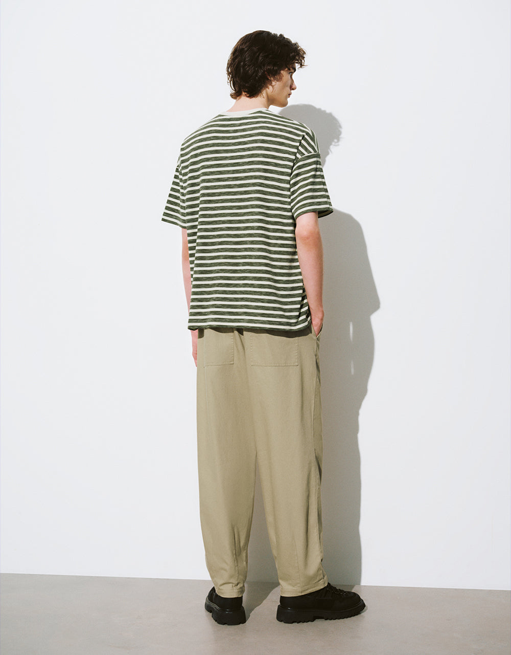 Drawstring Waist Carrot Fit Pants