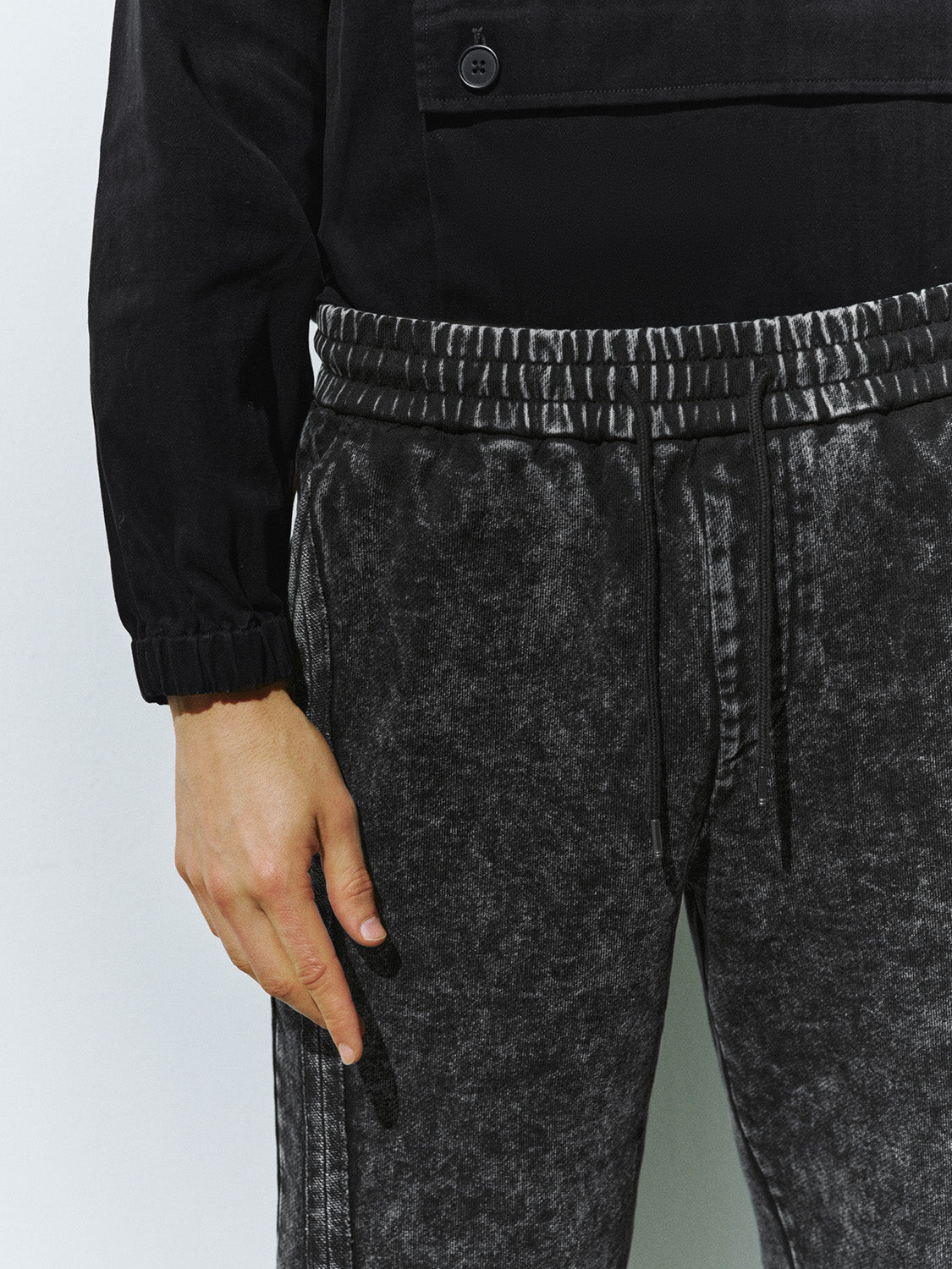 Drawstring Waist Loose Straight Pants