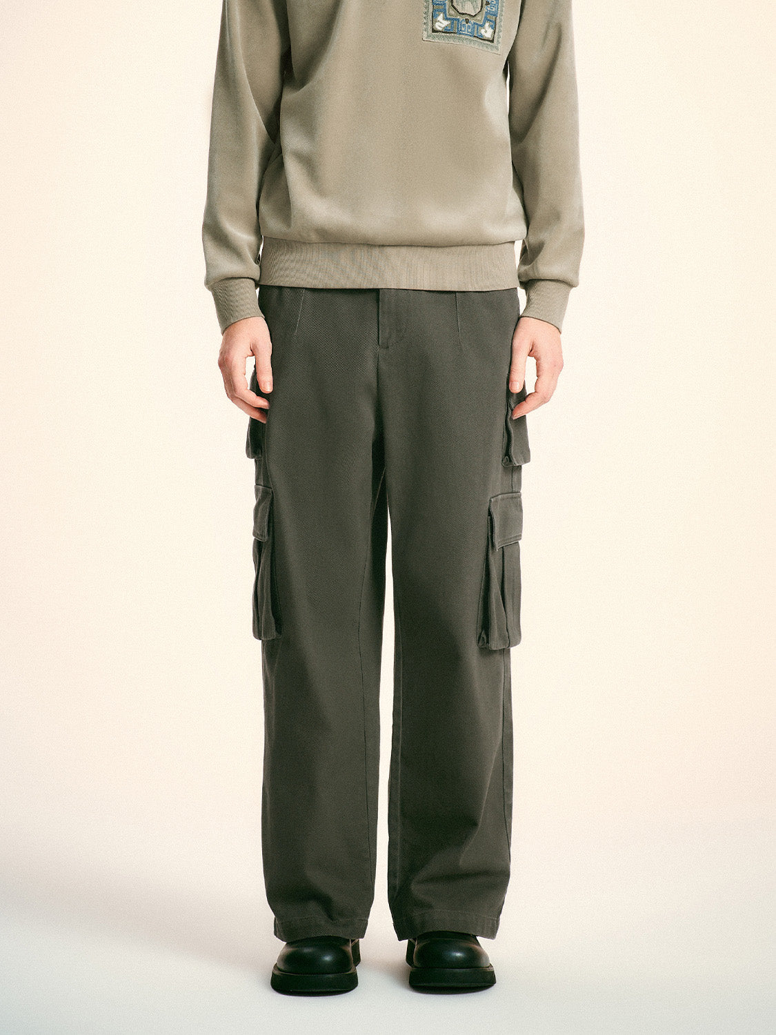 Flap Pocket Wide-Leg Pants