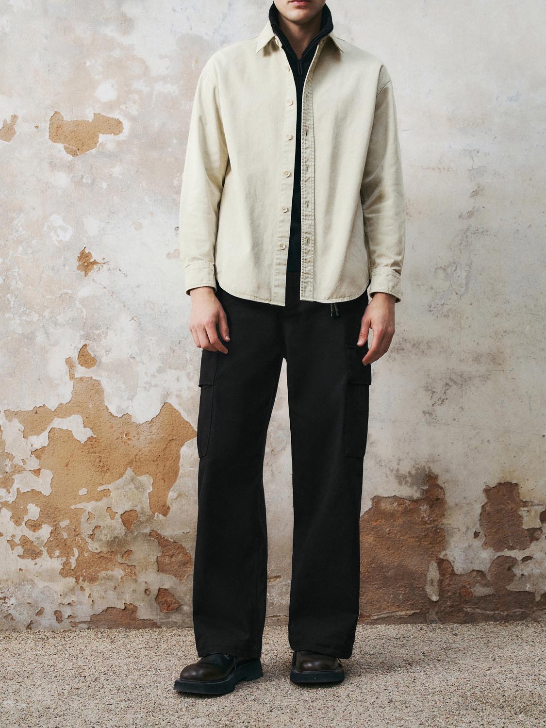 Loose Flap Pocket Wide-Leg Pants