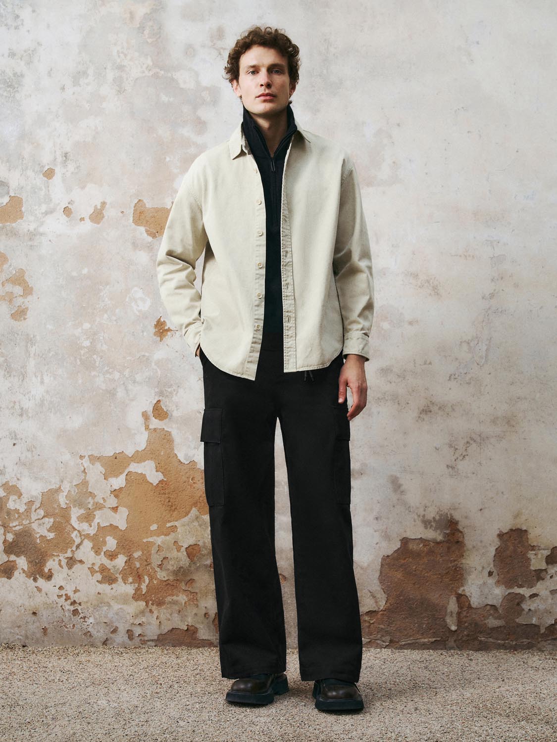 Loose Flap Pocket Wide-Leg Pants