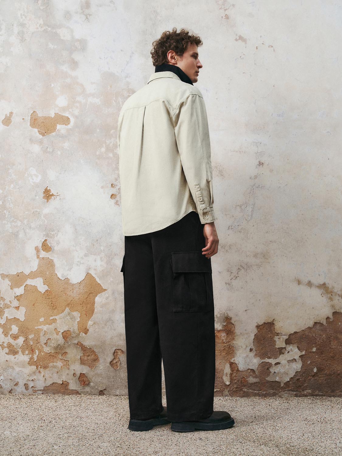 Loose Flap Pocket Wide-Leg Pants
