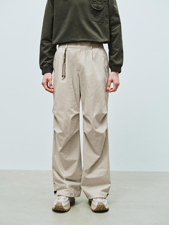 Ruched Wide-Leg Pants