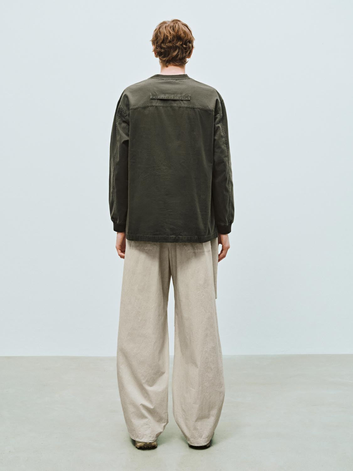 Ruched Wide-Leg Pants