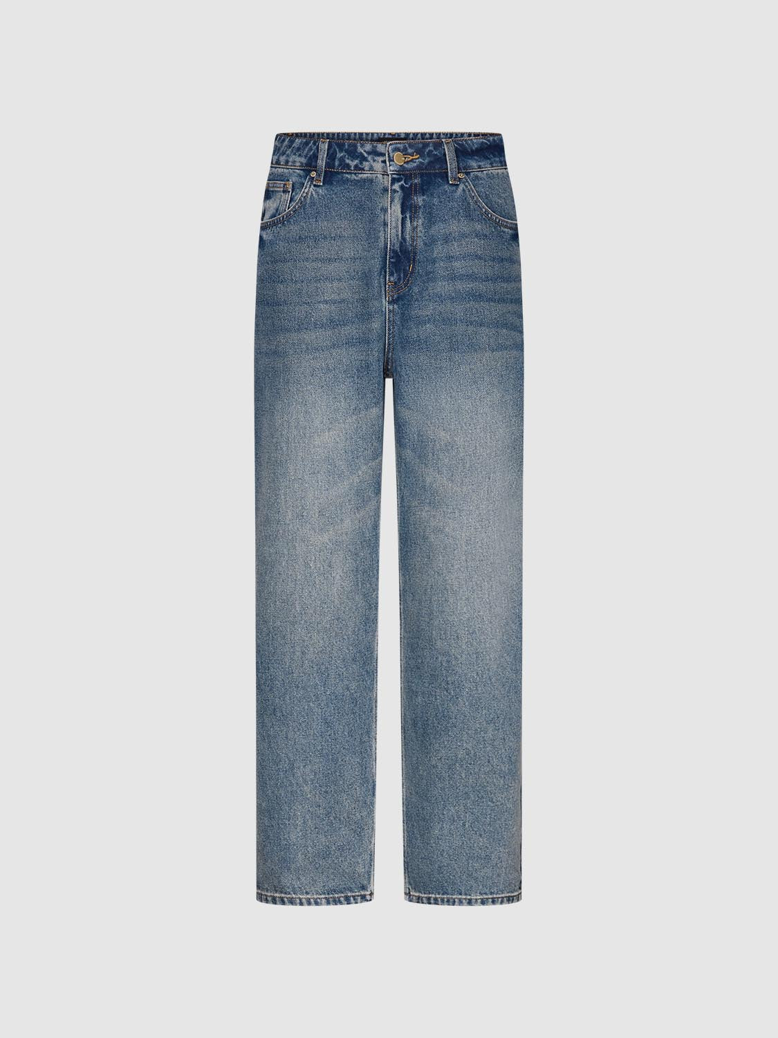 Stitch Detail Straight Leg Jeans