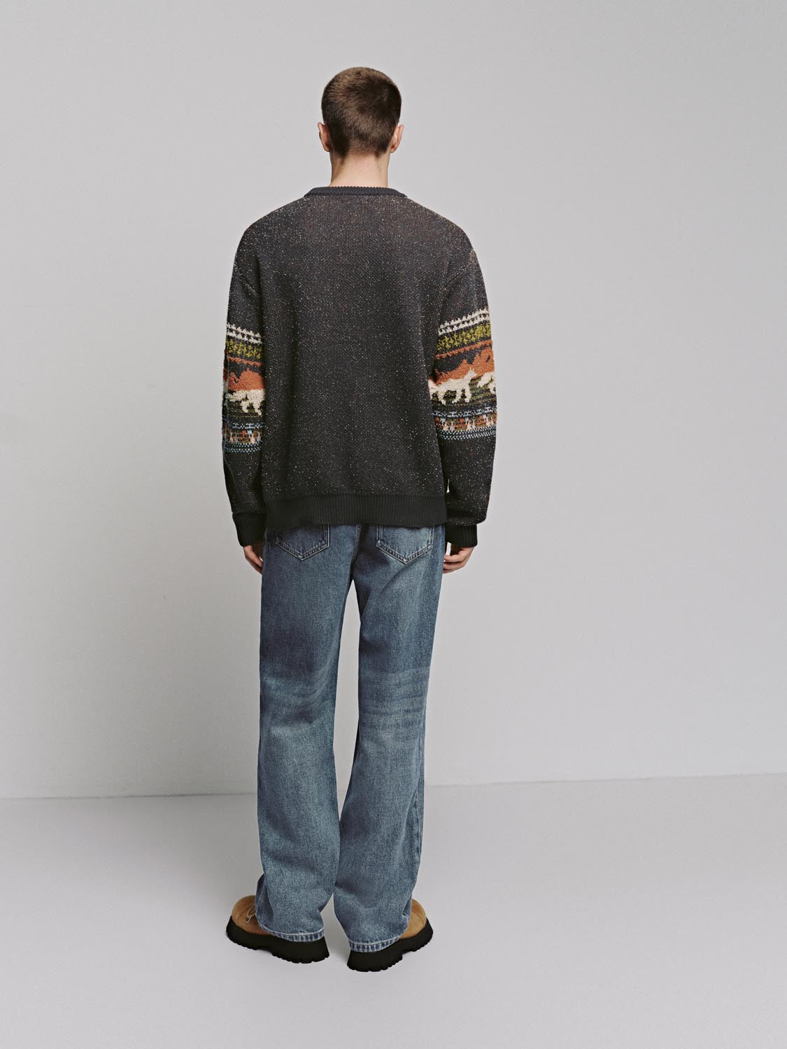 Stitch Detail Straight Leg Jeans