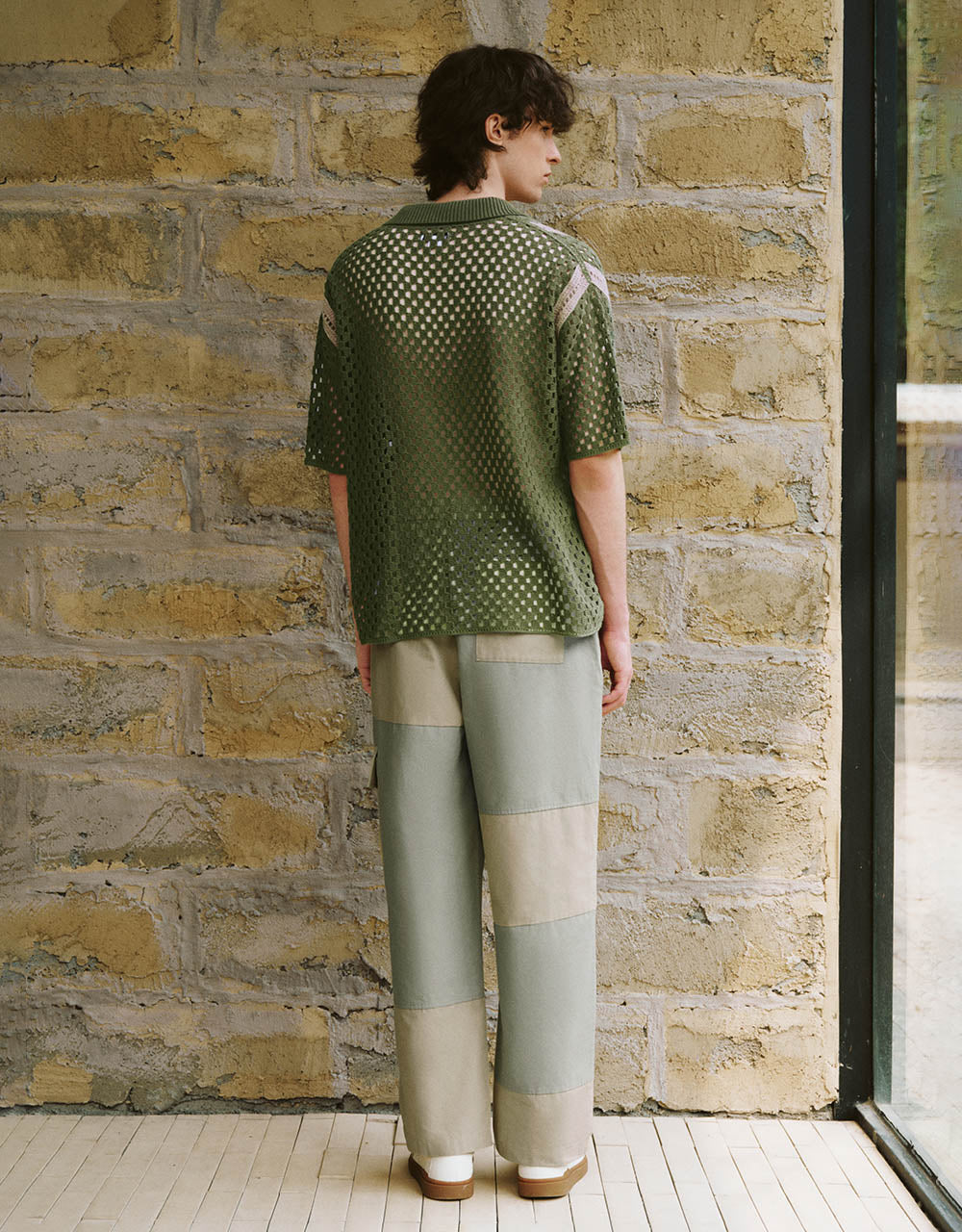 Crochet Lapel Knitted T-Shirt