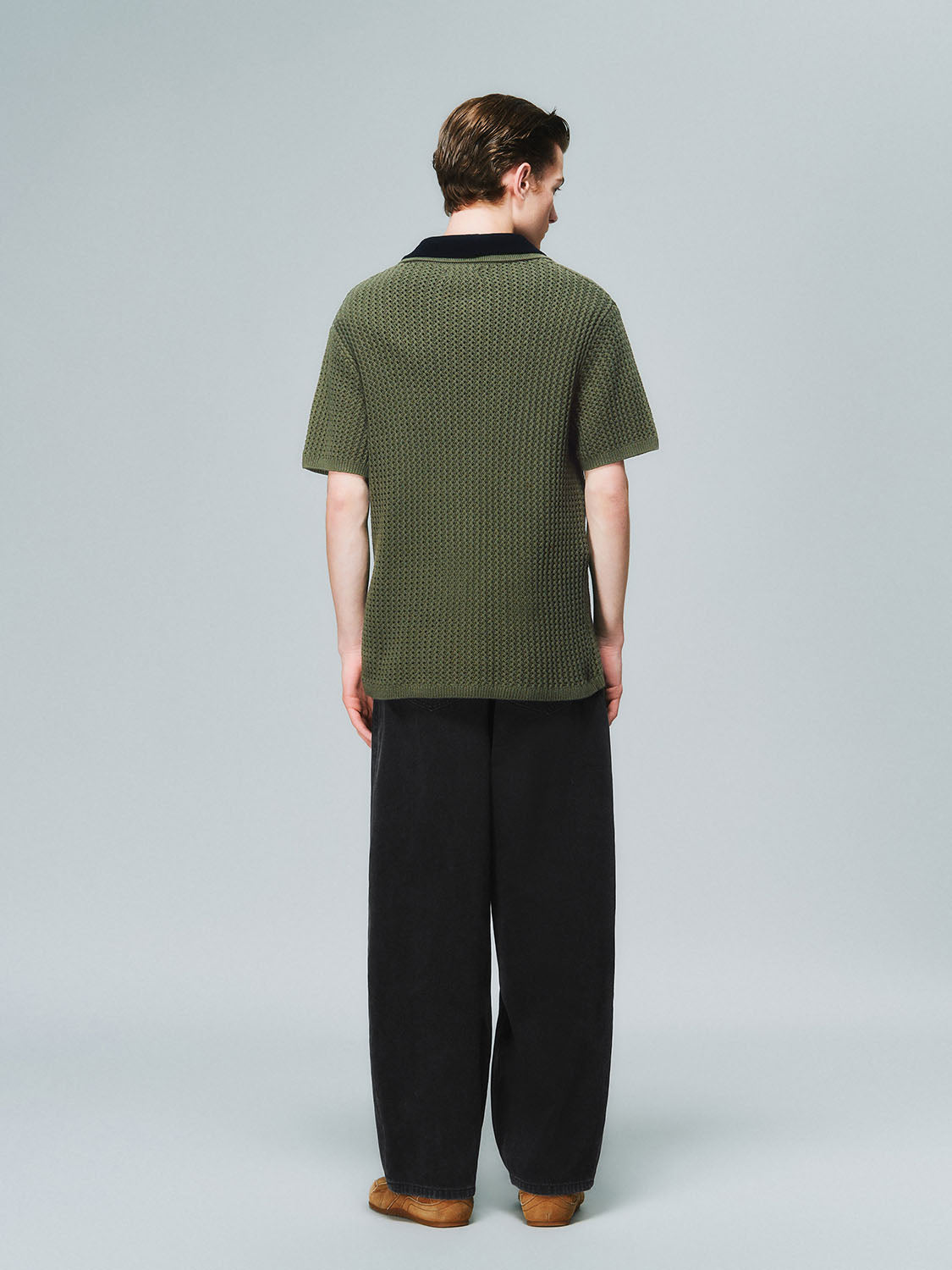 Lapel Crochet Short Sleeve T-Shirts