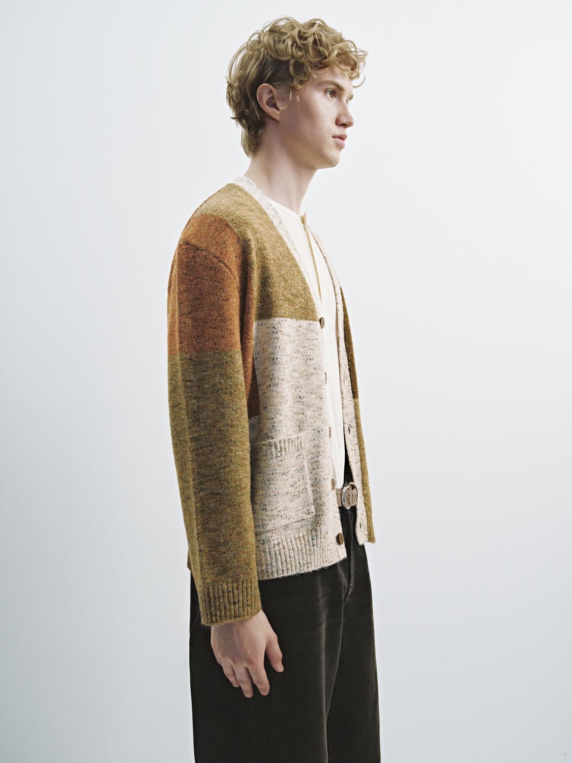 Colorblock Spliced Knitted Cardigans