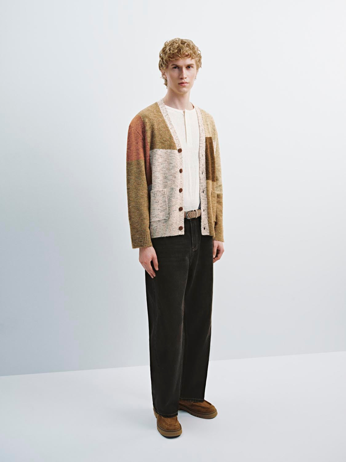 Colorblock Spliced Knitted Cardigans