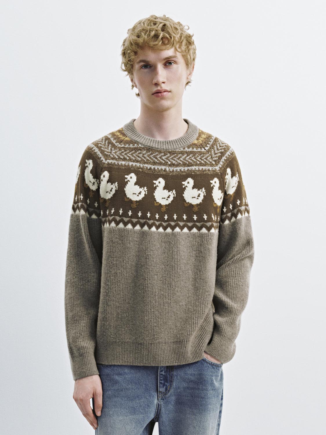 Graphic Long Sleeve Knitted T-Shirts