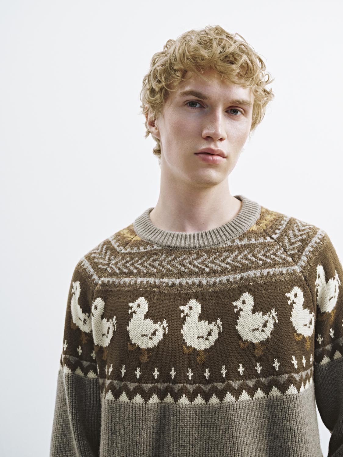 Graphic Long Sleeve Knitted T-Shirts