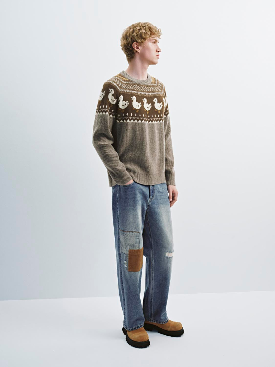 Graphic Long Sleeve Knitted T-Shirts