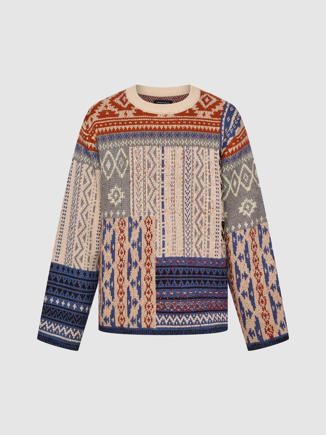 Spliced Long Sleeve Knitted T-Shirts