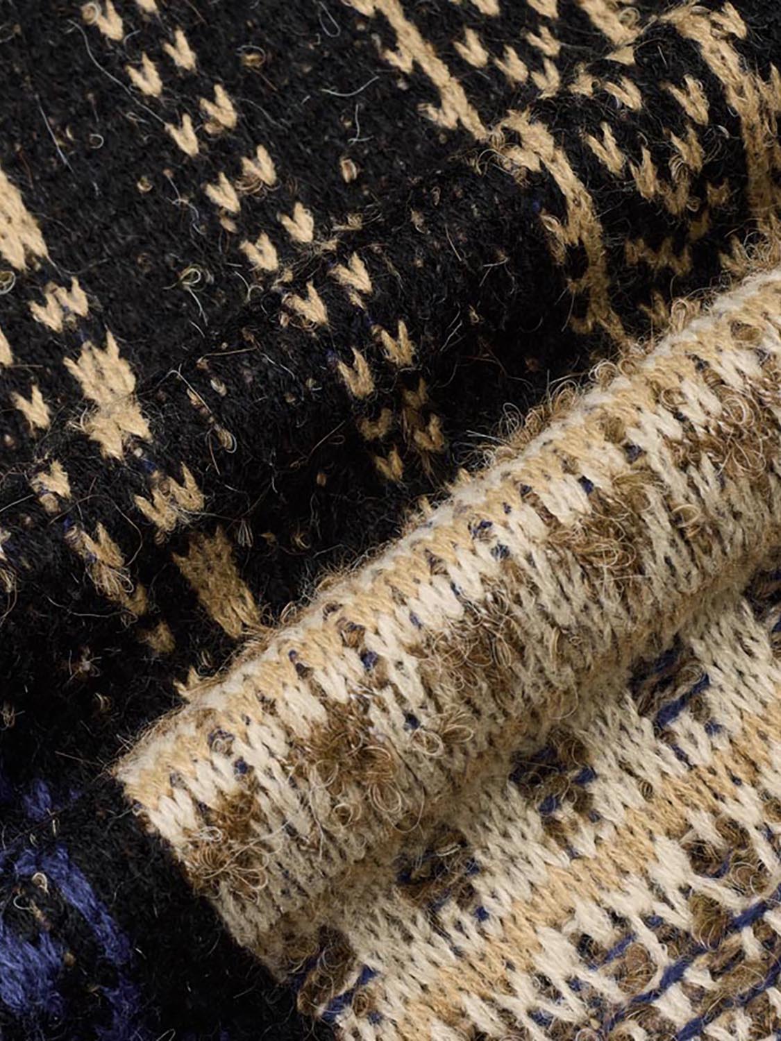 Crew Neck Spliced Knitted Cardigans