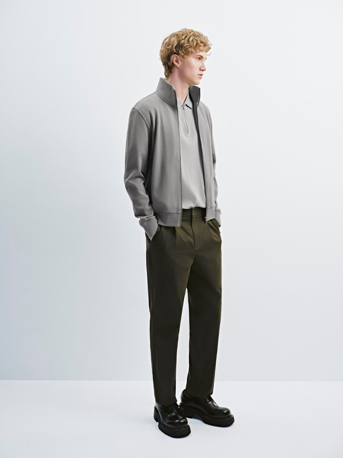 Stand Collar Zip Up Jackets