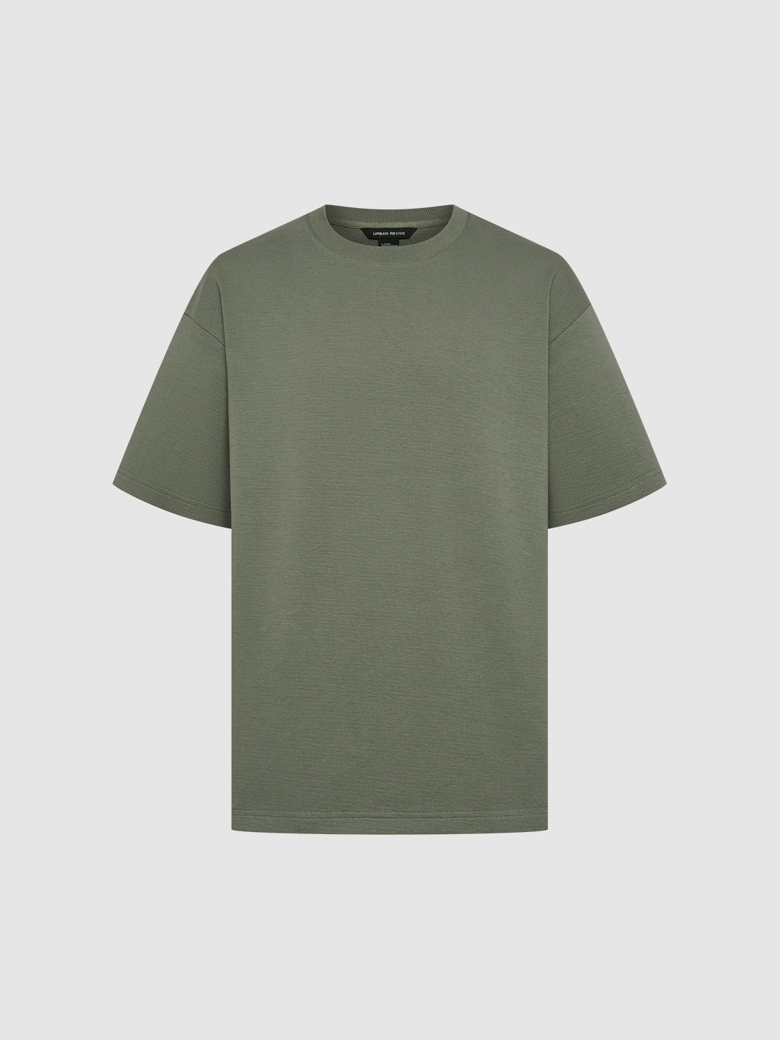 Textured Crew Neck Loose T-Shirt