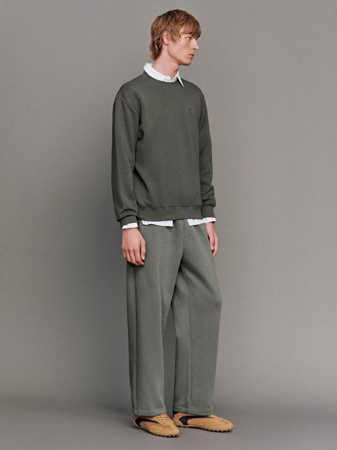 Crew Neck Contrast Trim Sweatshirts