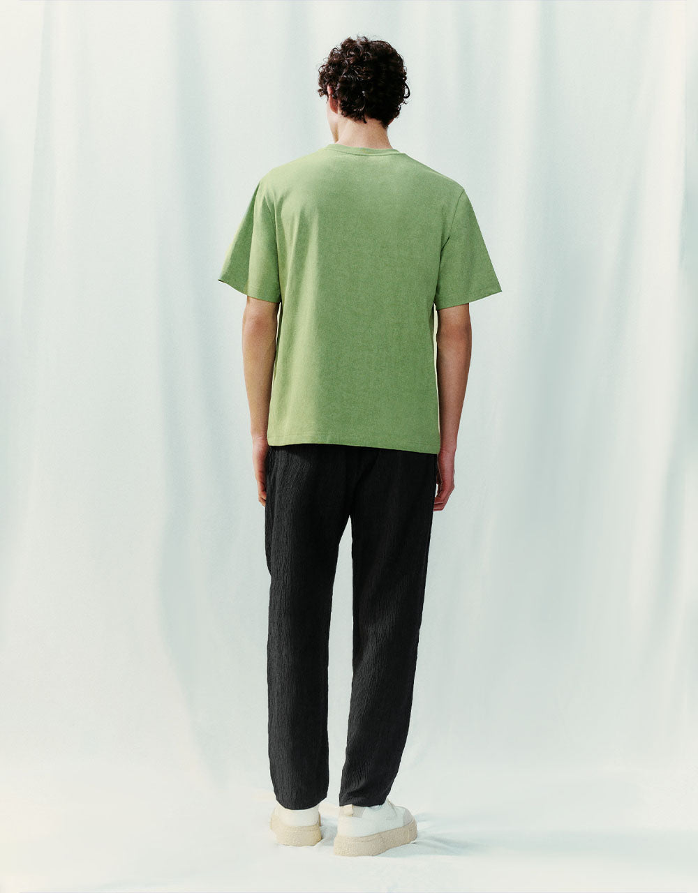 Elastic Waist Straight Pants