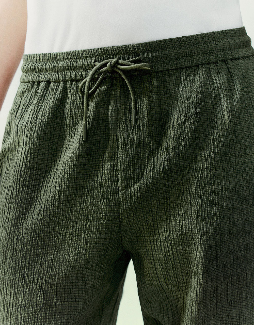 Elastic Waist Straight Pants