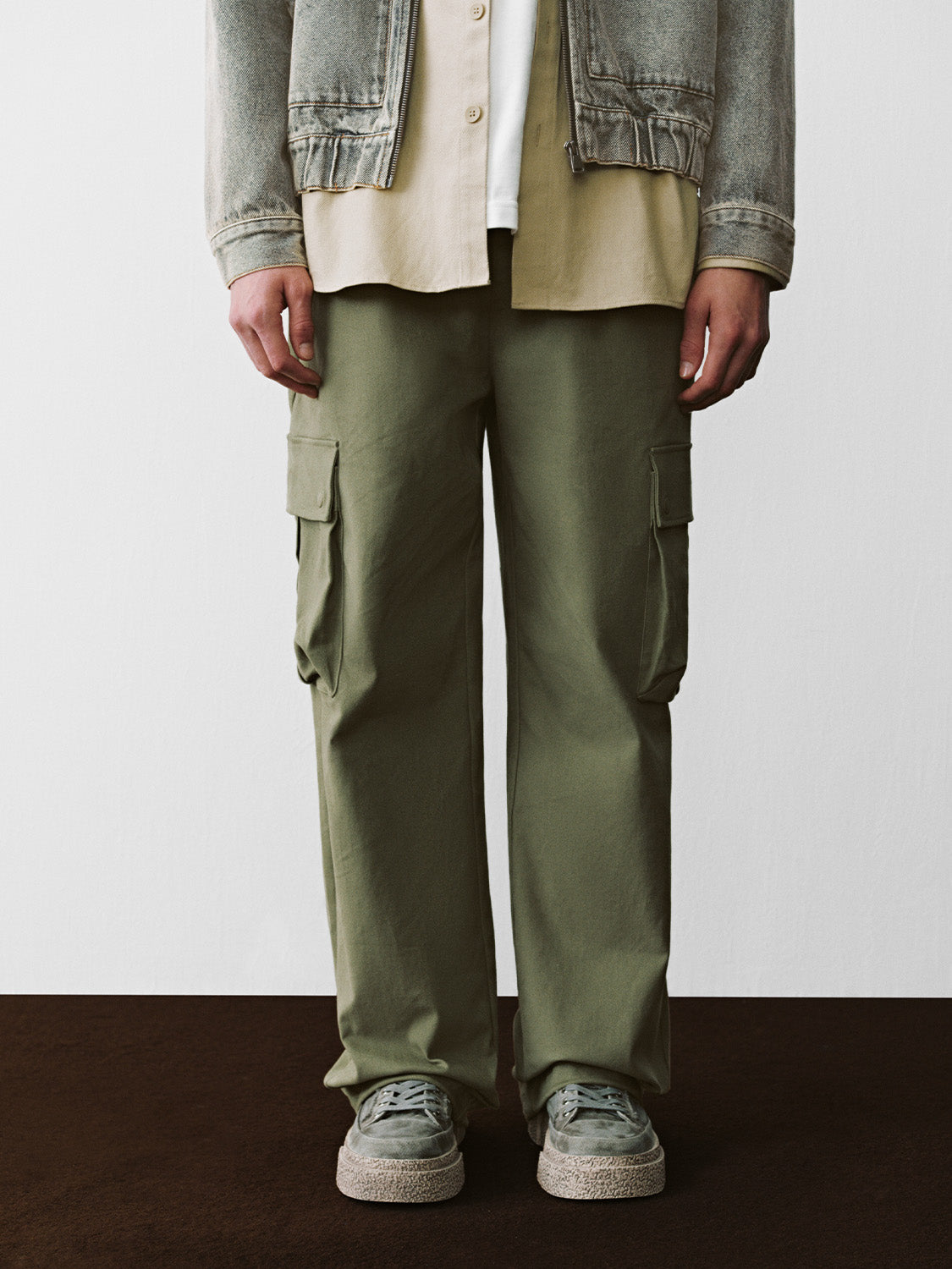 Flap Pocket Wide-Leg Pants