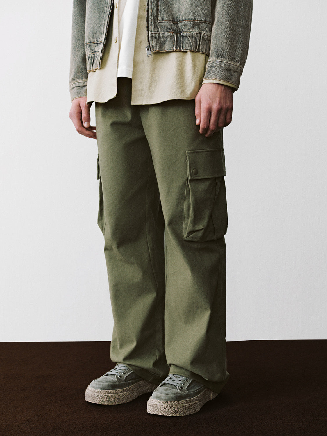 Flap Pocket Wide-Leg Pants