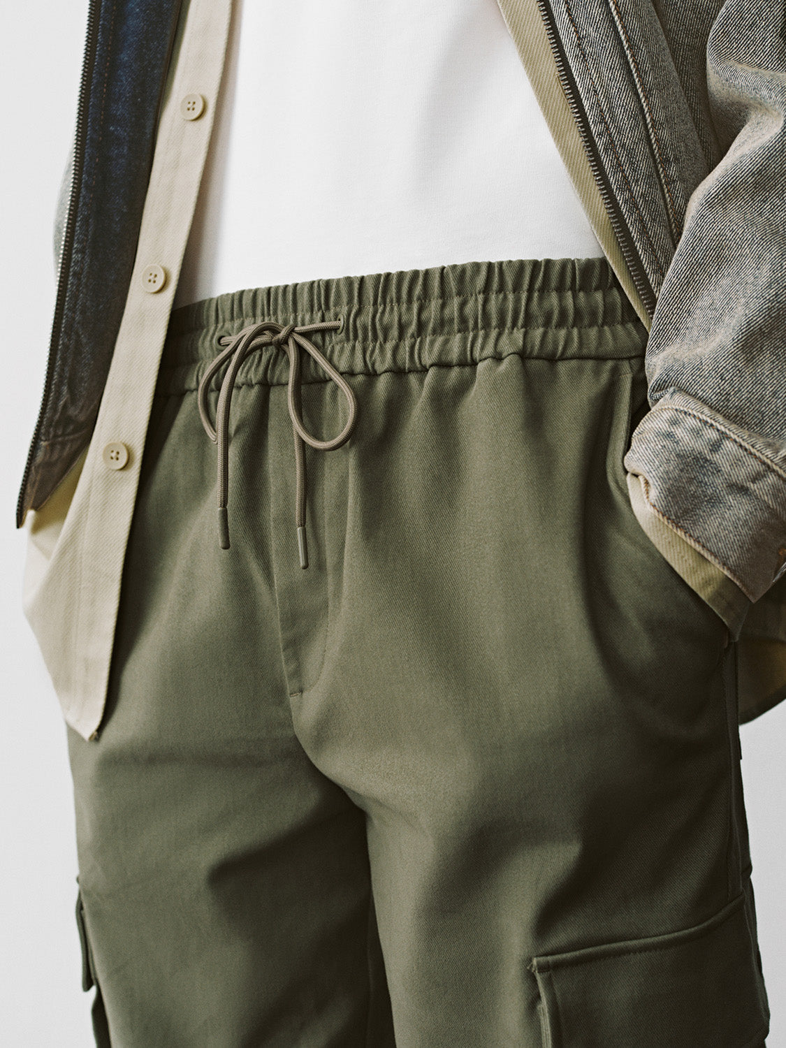 Flap Pocket Wide-Leg Pants
