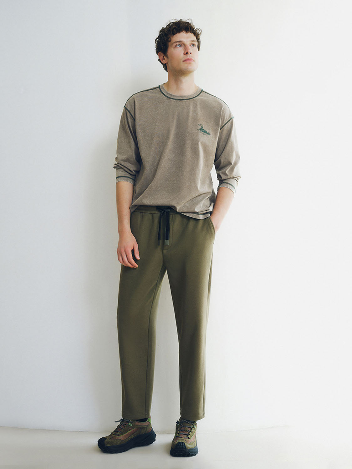 Drawstring Loose Carrot Fit Pants