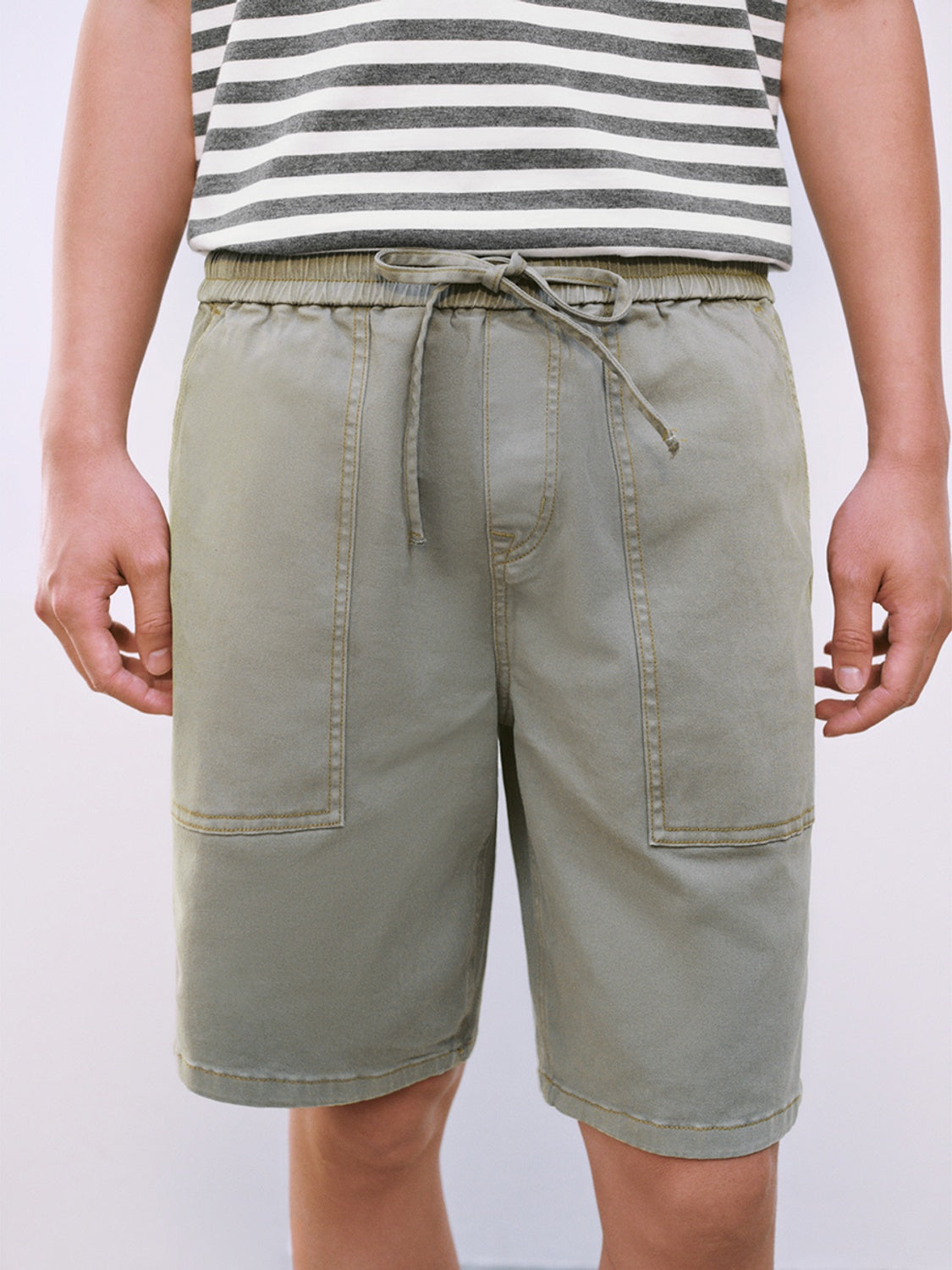Denim Drawstring Shorts