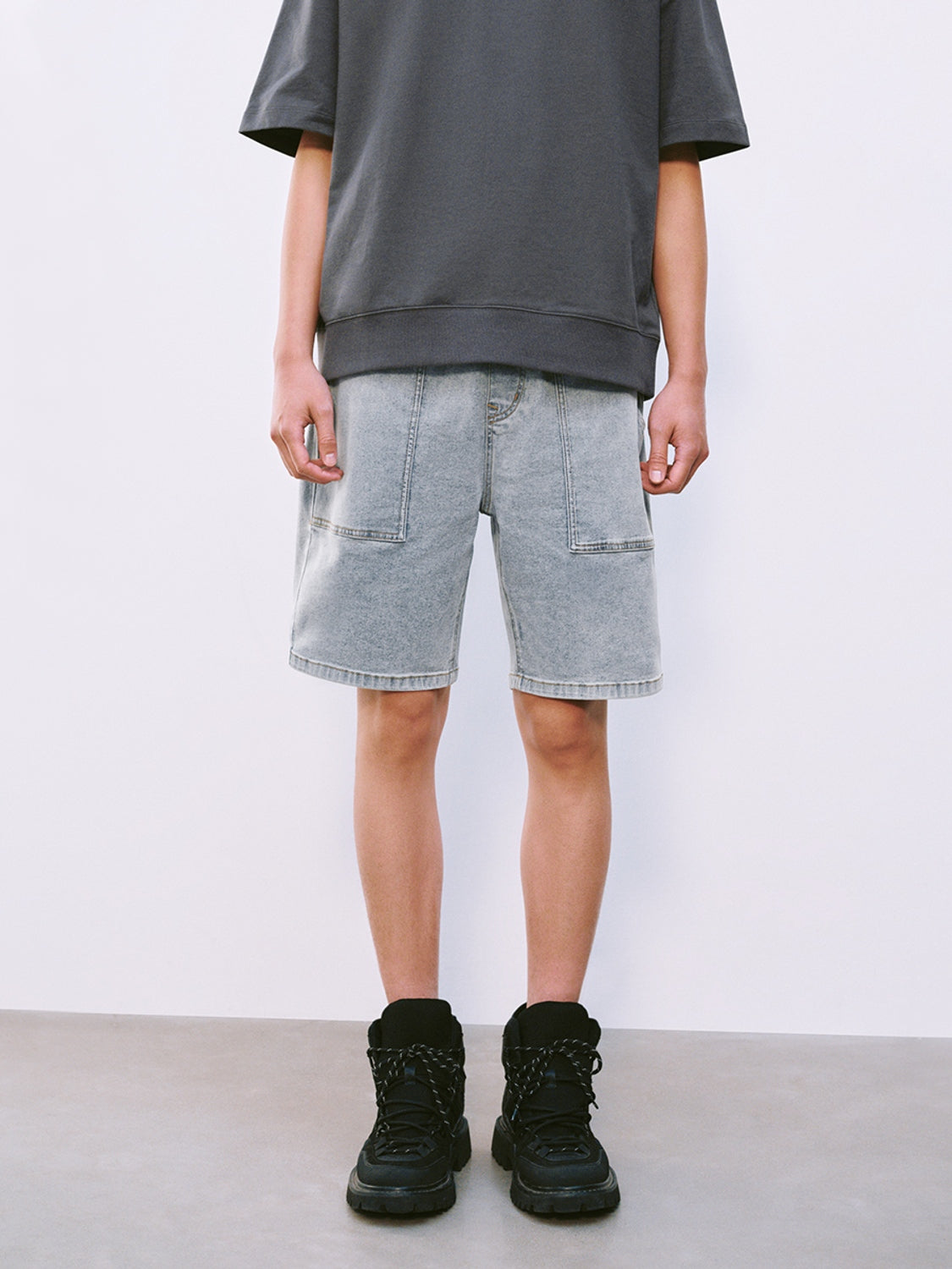 Denim Drawstring Shorts