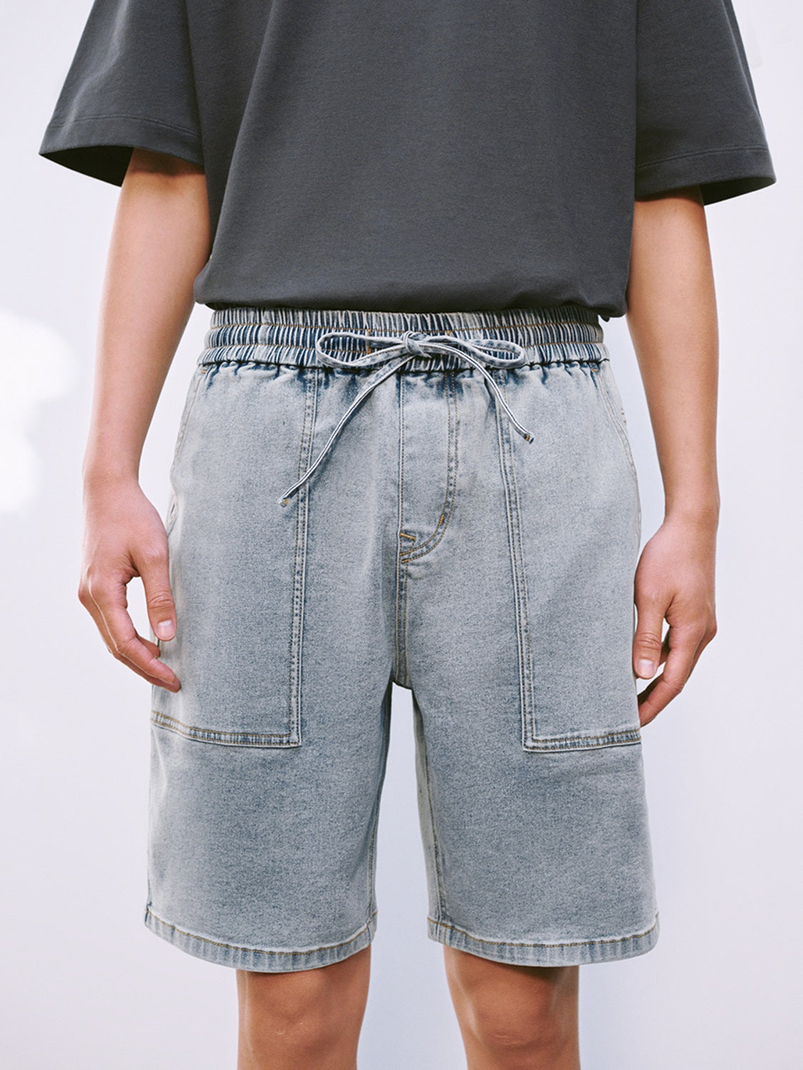 Denim Drawstring Shorts