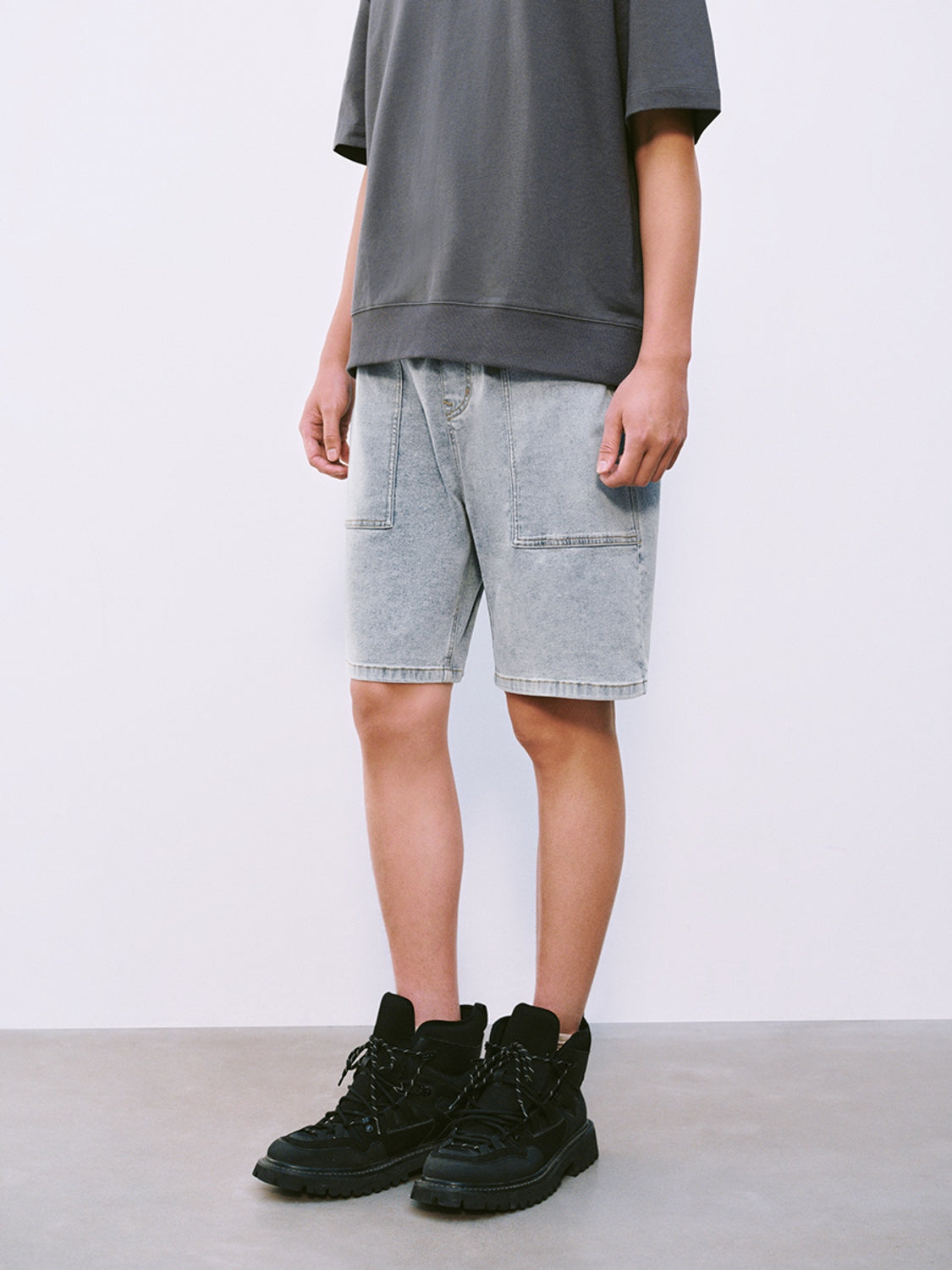 Denim Drawstring Shorts