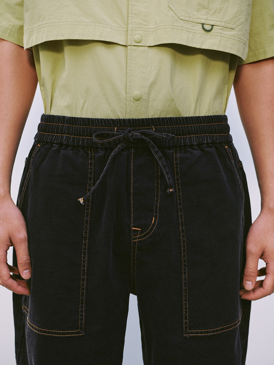 Denim Drawstring Shorts