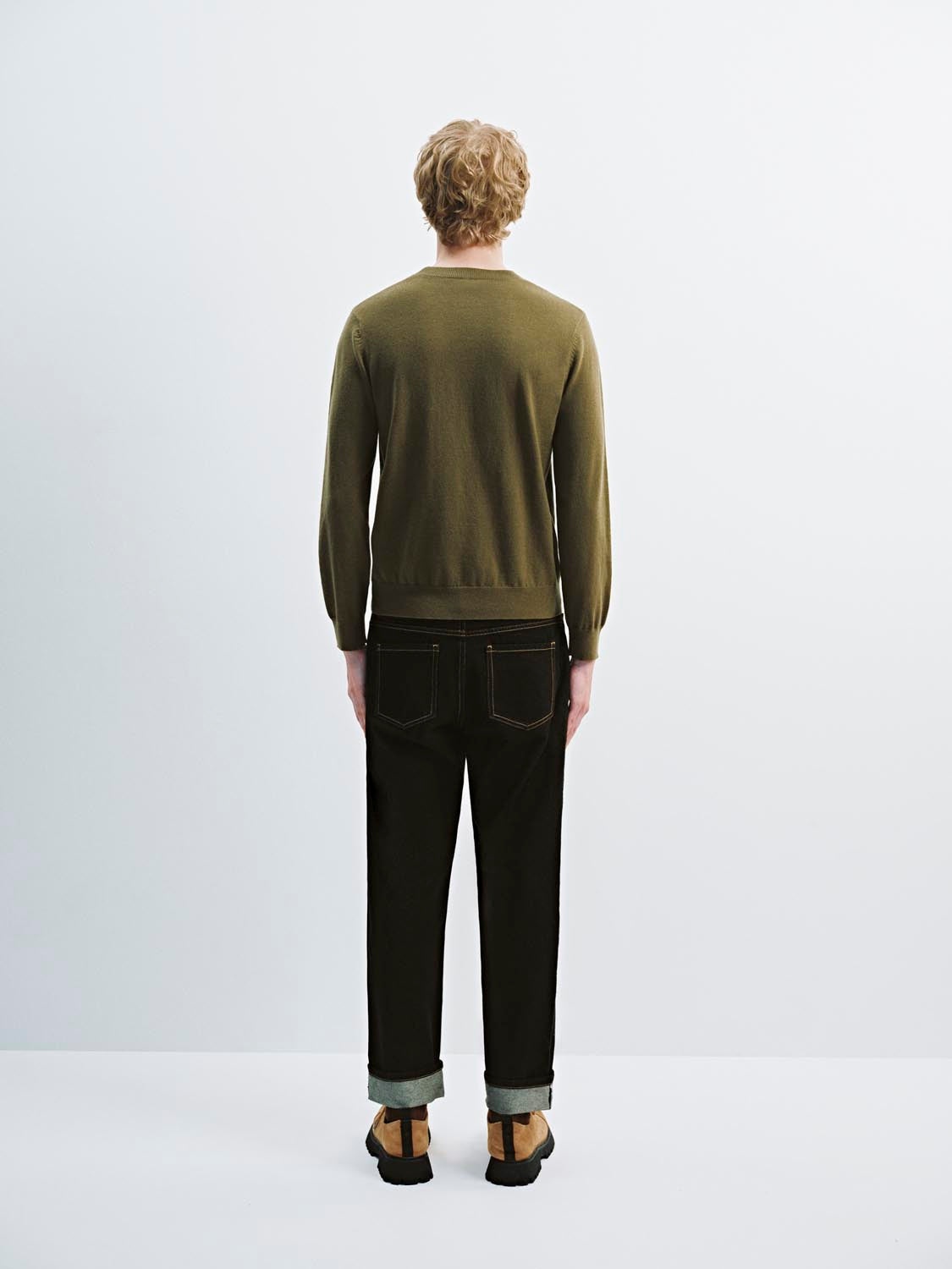 Cuffed Straight Leg Jeans