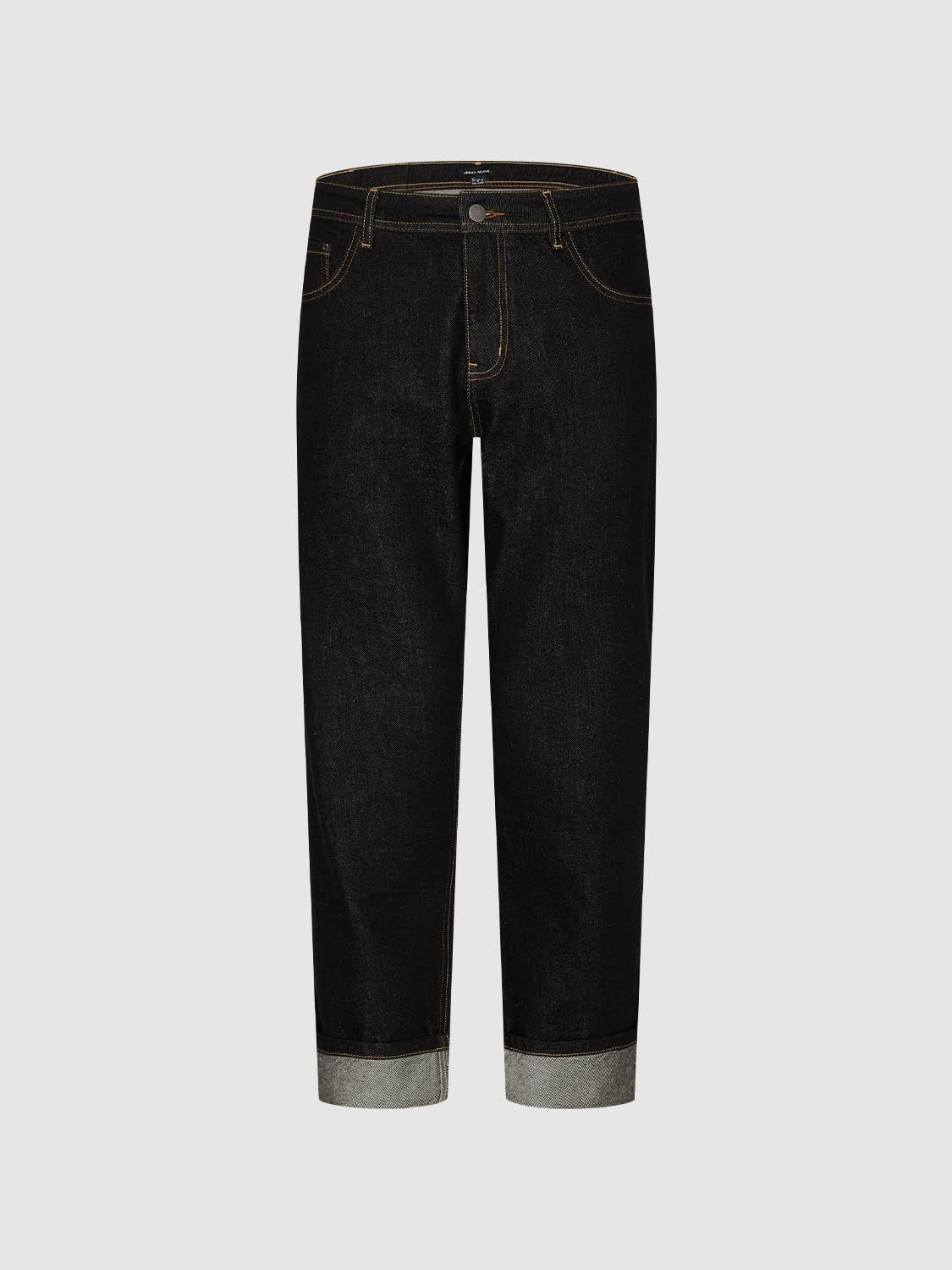 Cuffed Straight Leg Jeans